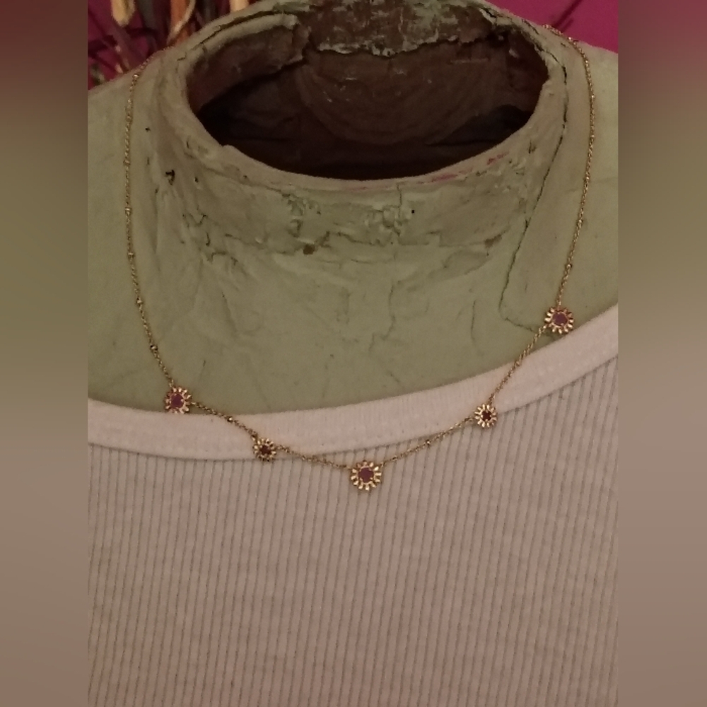 Kendra Scott Gold Necklace with Pink Accents